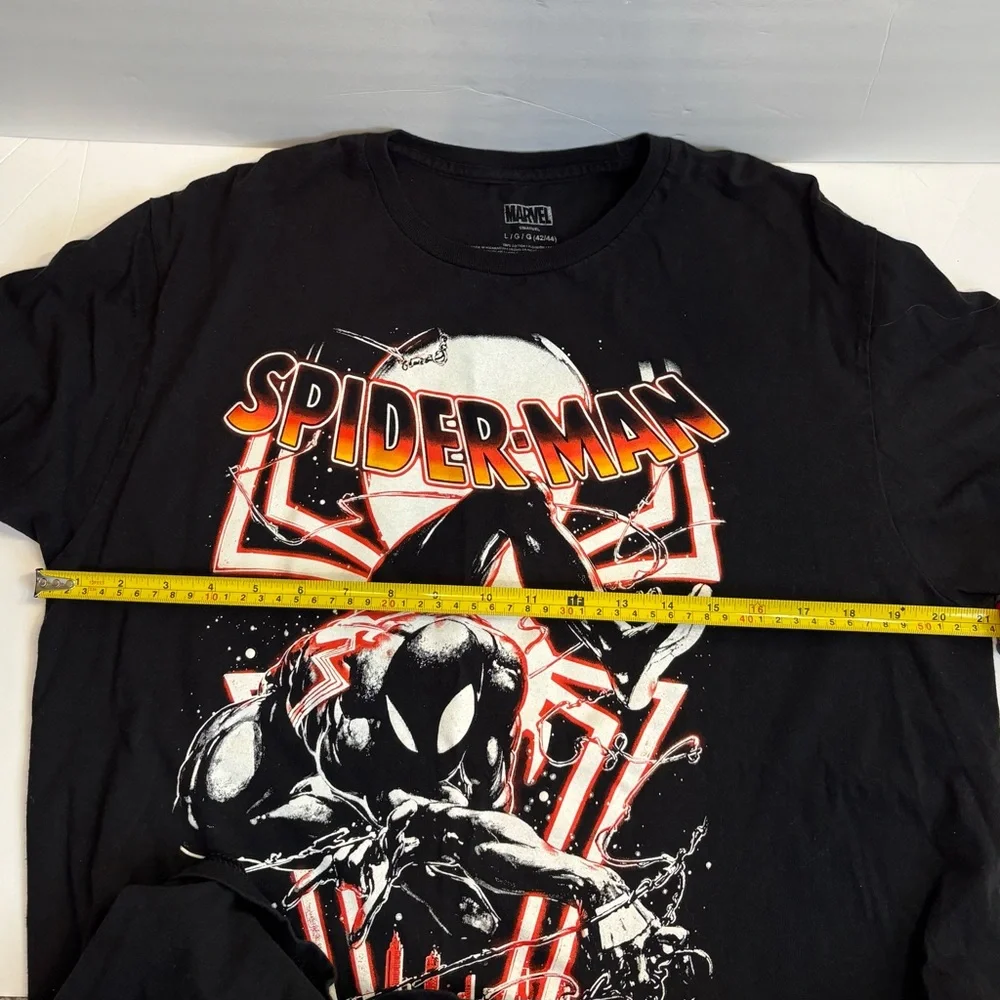 Marvel Spider Man Tee Shirt Symbiote Black Suit Black/Red Short Sleeve Mens Sz L - Picture 5 of 6